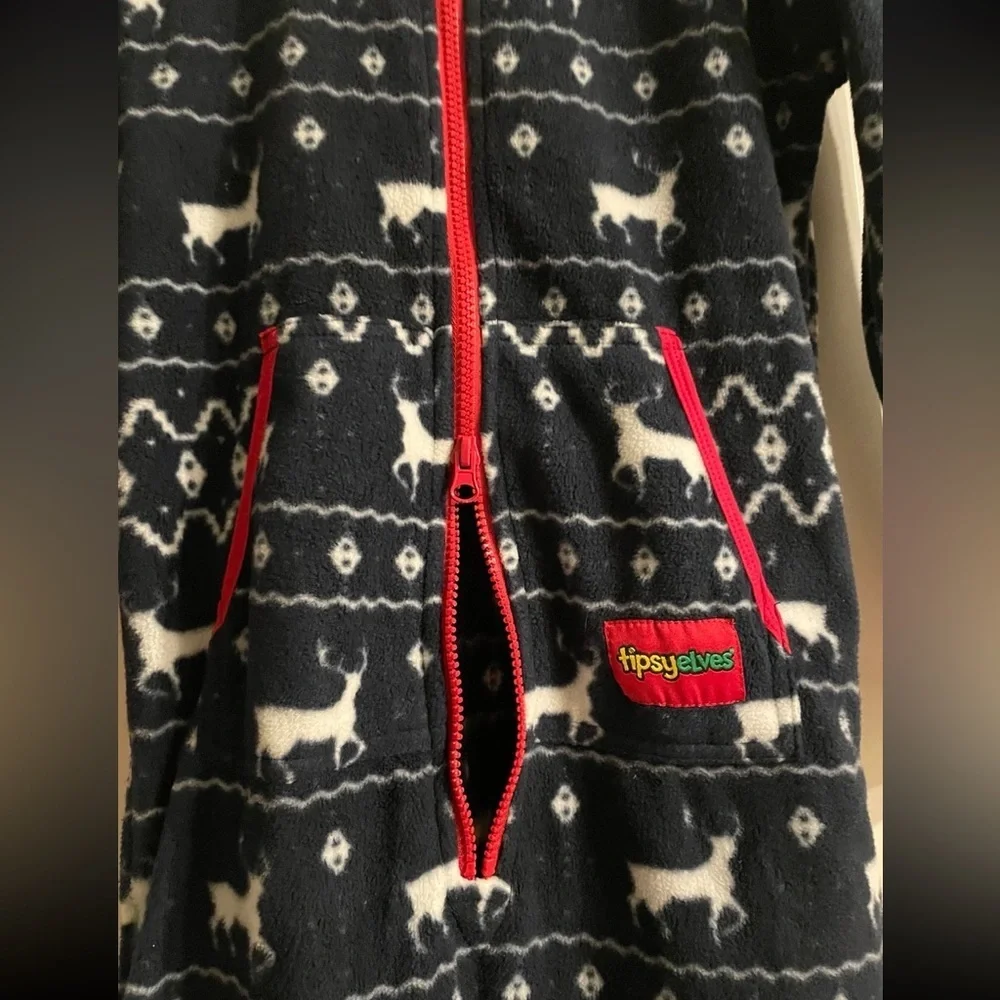 Tipsy Elves Black and White Reindeer Jumpsuit